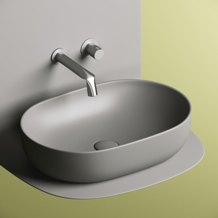 Ceramicanova раковина накладная element, cn6047mh цвет: серый