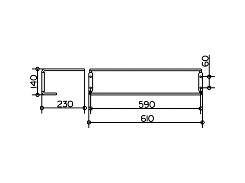 Keuco держатель полотенец 61 см, universal, хром арт. 04983 010000