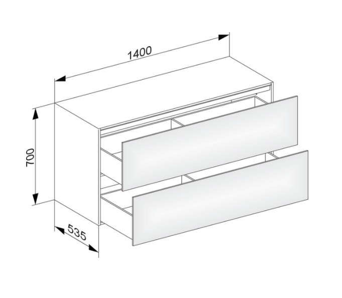 Keuco тумба боковая подвесная с двумя выдвижными фронтами, edition 11, дуб светлый арт. 31327 890000