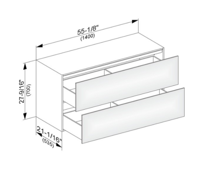 Keuco тумба боковая подвесная с двумя выдвижными фронтами, edition 11, дуб светлый арт. 31327 890000