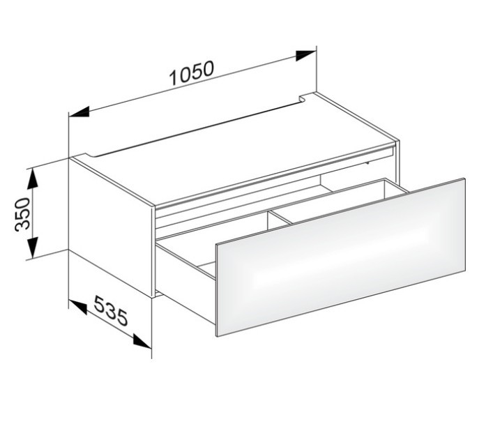 Keuco модуль нижнего шкафа для встройки снизу, с одним выдвижным ящиком, edition 11, дуб светлый арт. 31312 890000