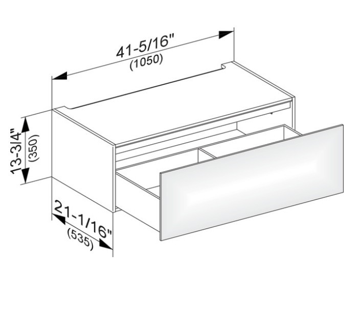Keuco модуль нижнего шкафа для встройки снизу, с одним выдвижным ящиком, edition 11, дуб светлый арт. 31312 890000