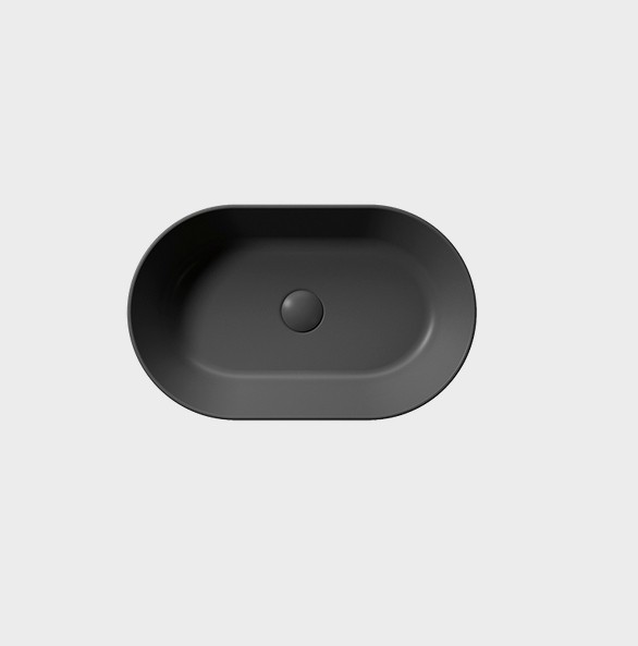 GSI Раковина накладная 60х37х13 см, санфаянс, черный матовый, Kube-x - 945826