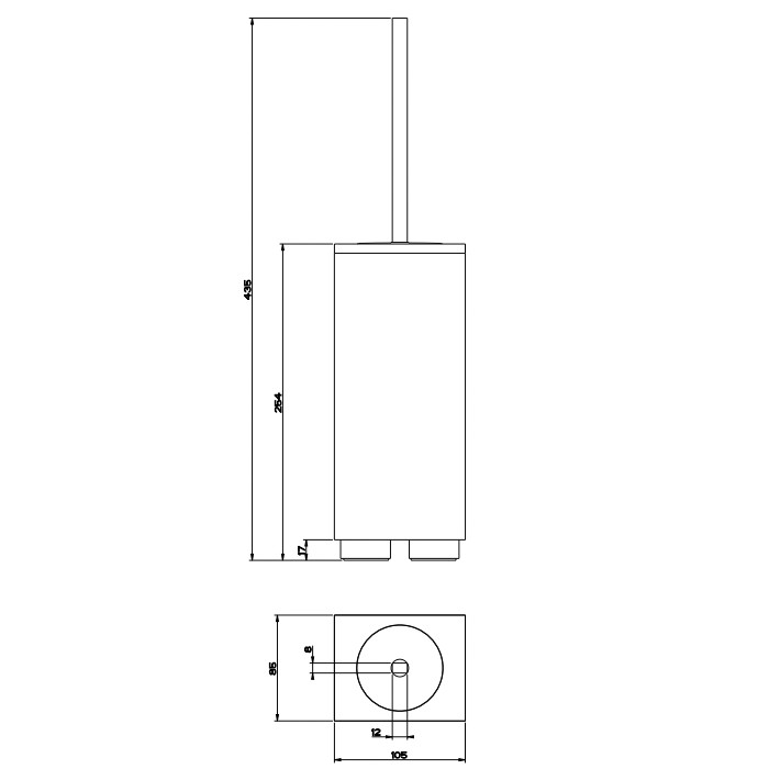 Gessi Ершик напольный, Rettangolo, 20844#031 цвет: хром/черный
