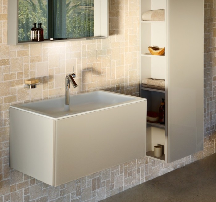 Keuco тумба под раковину 490 мм х 1000 мм х 605 мм, с 1 фронтальным ящиком и 1 внутренним, plan, кашемир арт. 32972 180000