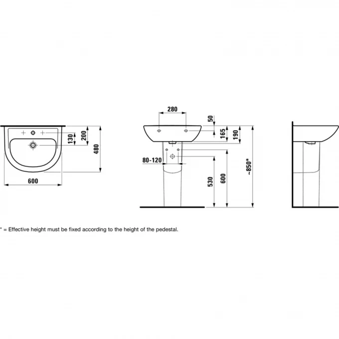 LAUFEN раковина подвесная 60x48, PRO B - 8.1095.2.000.104.1