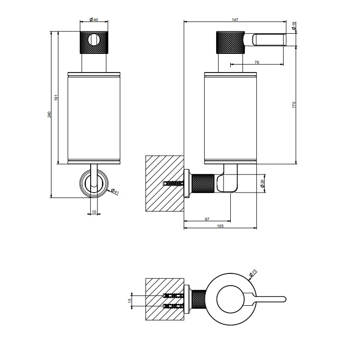 Gessi Дозатор для жидкого мыла подвесной, Inciso, 58513#031 цвет: хром