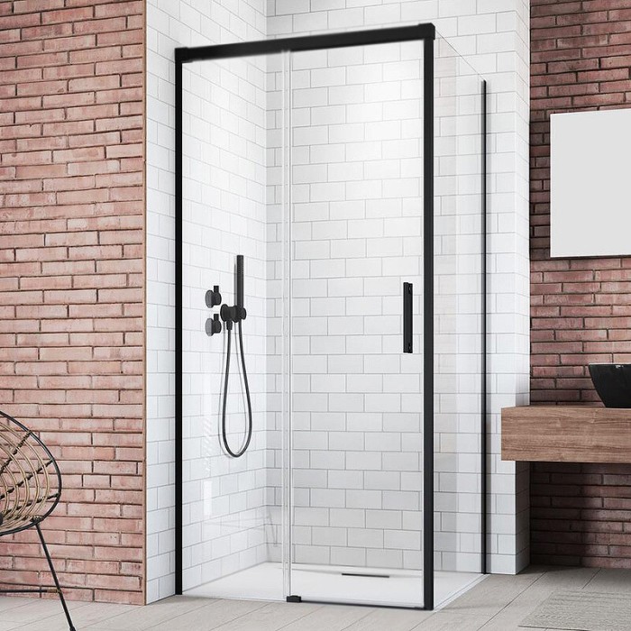 Radaway душевая дверь black kdj 150 l профиль черный стекло прозрачное, Idea - 387045-54-01L