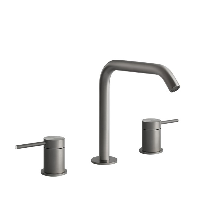 Gessi Смеситель для раковины на 3 отверстия, без донного клапана. цвет: шлифованная сталь, Flessa, 54012#239 цвет: шлифованная сталь