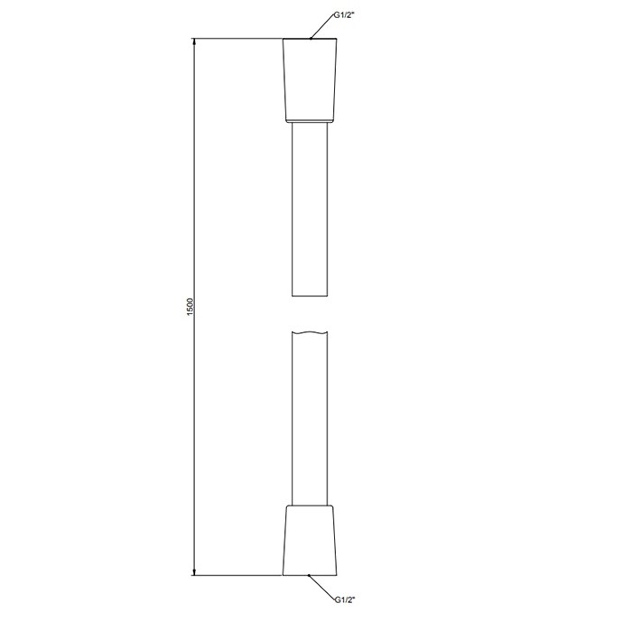 Gessi Шланг Сromalux с коническим соединением на 1/2", 1,5м, Emporio shower, 01637#149 цвет: finox brushed nickel