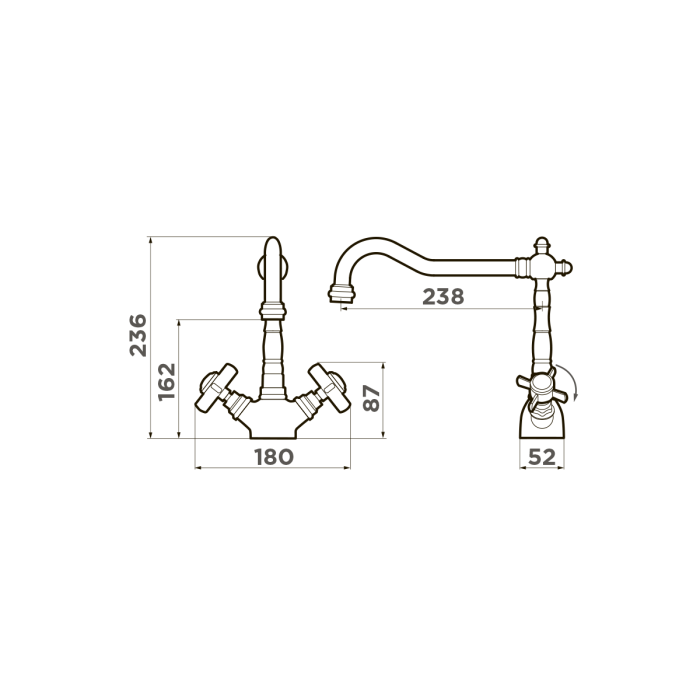 Omoikiri смеситель для кухни Tokigawa-AB-022 латунь/античная латунь арт. 4994257