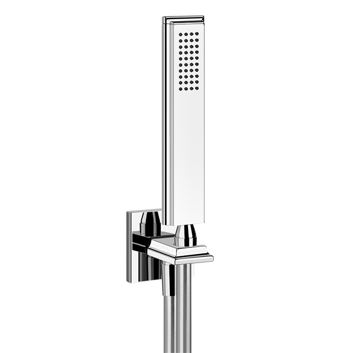 Gessi Душевой комплект: вывод на 1/2”, держатель, шланг 1,5м и душевая лейка, Eleganza, 46127#031 цвет: хром
