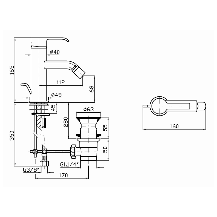 Zucchetti однорычажный смеситель для биде, on, хром арт. zon312