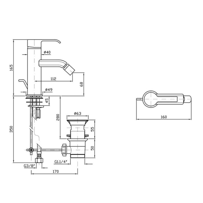 Zucchetti однорычажный смеситель для биде, on, хром арт. zon312
