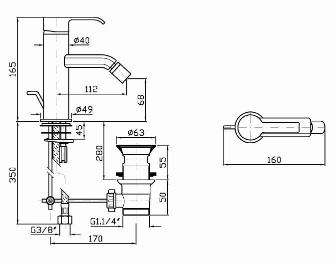 Zucchetti однорычажный смеситель для биде, on, хром арт. zon312