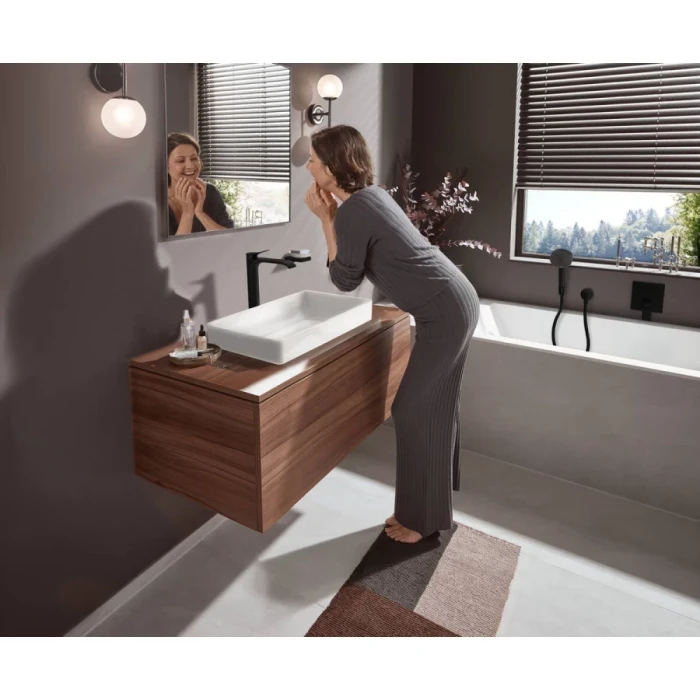 Hansgrohe смеситель для раковины без донного клапана, Vivenis, черный арт. 75042670