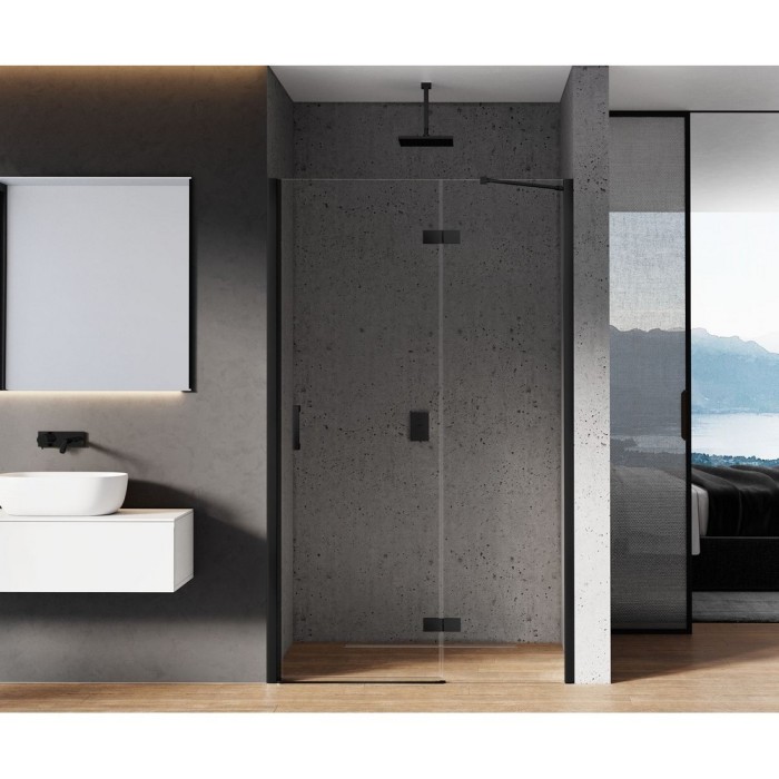 Дверь в нишу r 90x195, New trendy New renoma black, черный арт. D-0196A