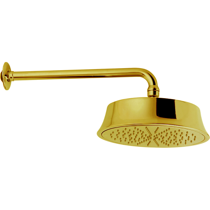 Cisal верхний душ d220 мм с настенным держателем l270 мм ds01327024 shower, цвет: золото