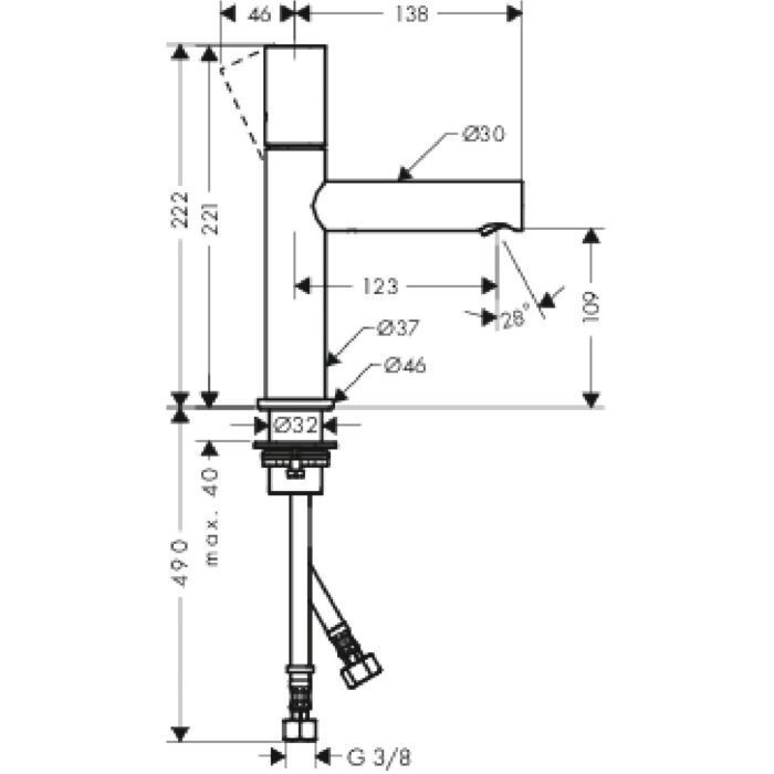 AXOR смеситель для раковины, Uno, бронза арт. 45002140