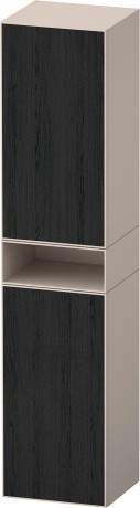 Duravit шкаф-пенал высокий 2 дверцы 360 мм х 400 мм х 1900 мм, zencha, ze1353l16830000 цвет: чёрный дуб/серо-коричневый суперматовый