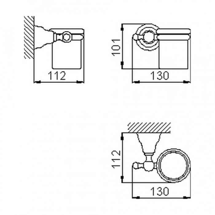 Cisal стакан для щеток, 4020.01h.ba huber croisette, цвет: old bronze