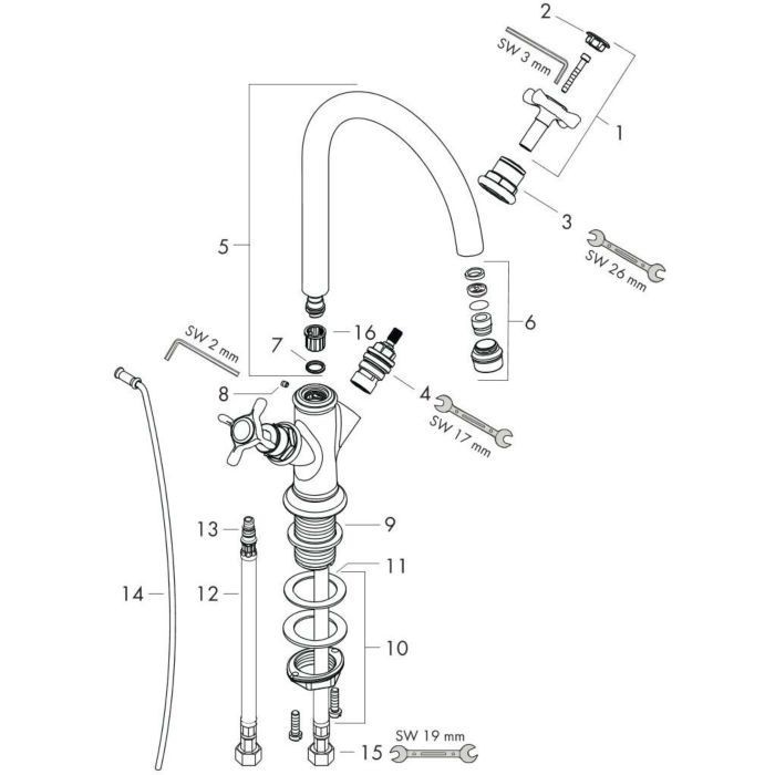 AXOR смеситель для раковины, Montreux, сталь арт. 16502800
