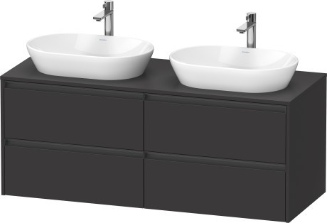 Duravit тумба подвесная под две раковины 550 мм х 1400 мм х 568 мм, ketho.2, k24898b80800000 цвет: графит суперматовый