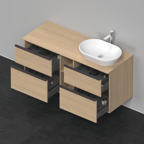 Duravit тумба подвесная под раковину справа 1400 мм х 550 мм, d-neo, de4970r3030 цвет: натуральный дуб
