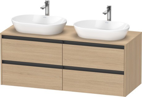 Duravit тумба подвесная под две раковины 550 мм х 1400 мм х 568 мм, ketho.2, k24898b30300000 цвет: натуральный дуб