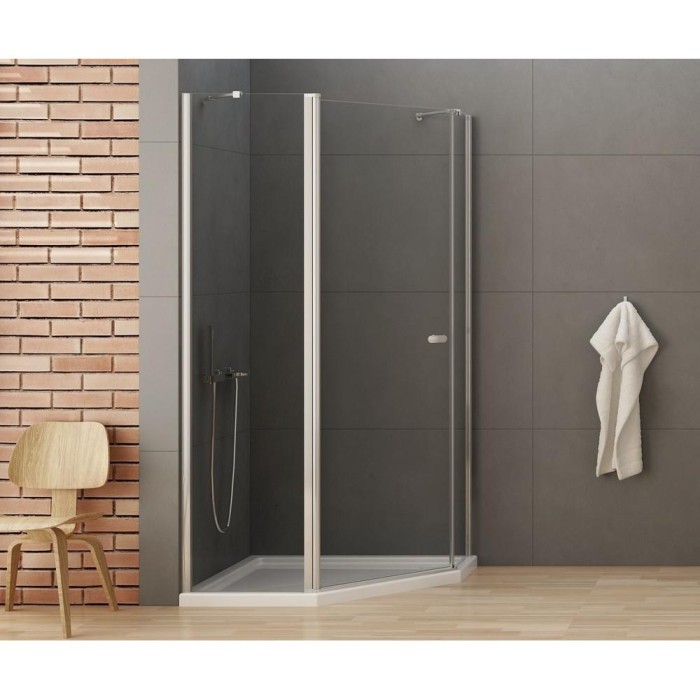 Душевое ограждение 100x80x195, New trendy New soleo chrome, хром арт. K-0739