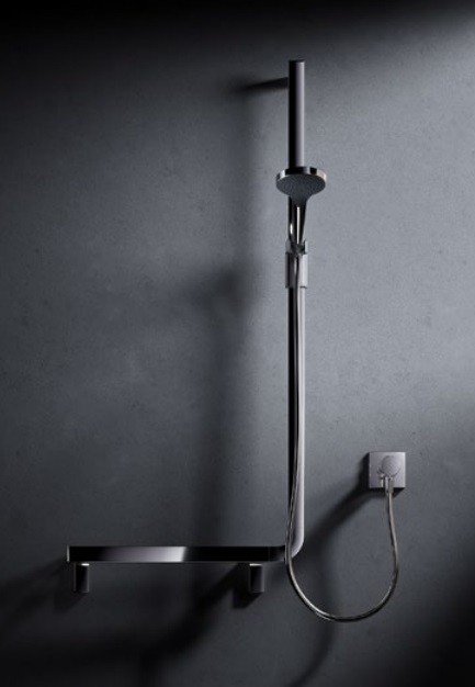 Keuco угловой поручень 90° правый 581/1301 мм, с держателем для лейки, axess, хром арт. 35006 011301