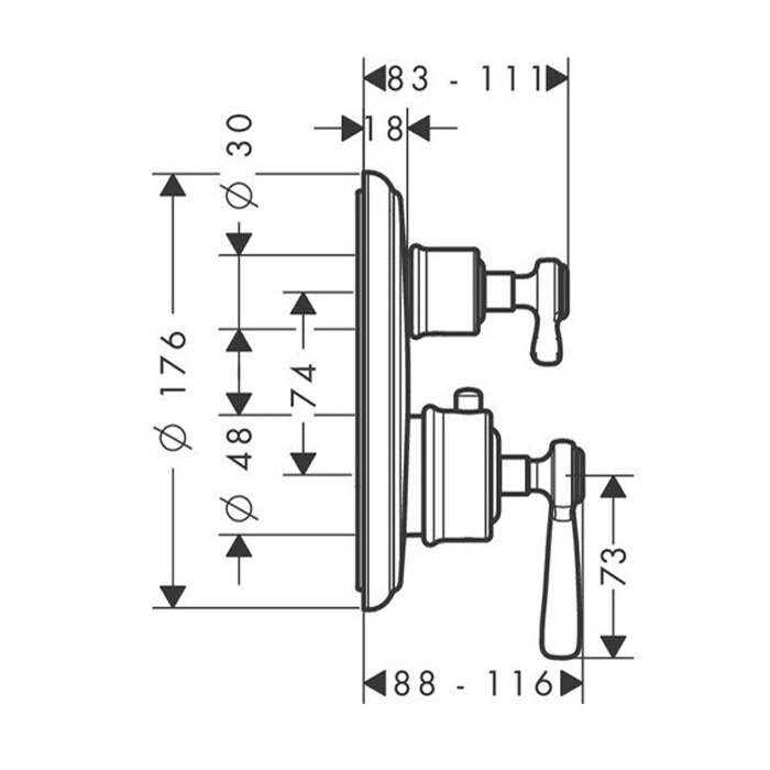 AXOR термостат для душа, Montreux, золото арт. 16821990