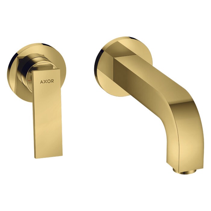 AXOR смеситель для раковины, настенный с розетками, Citterio, золото арт. 39121990