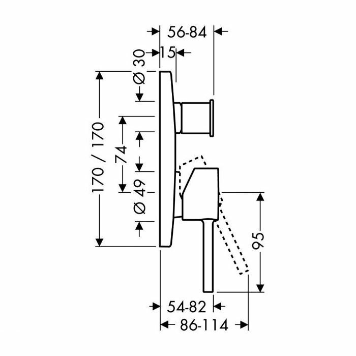 AXOR смеситель для ванны, Starck, хром арт. 10418000