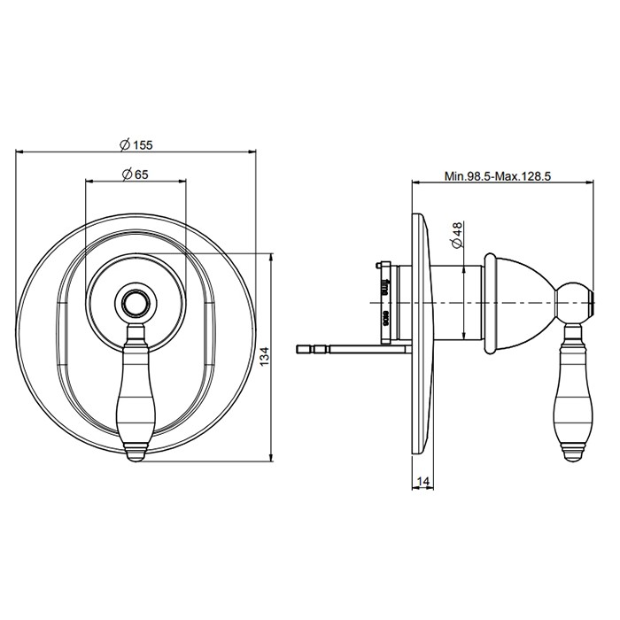Fima Carlo Frattini смеситель для душа, встраиваемый, черные ручки, herend, золото арт. f5409x1cnor