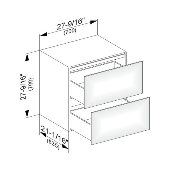 Keuco тумба боковая подвесная с двумя выдвижными фронтами, edition 11, черный арт. 31323 570000