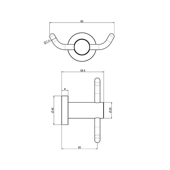 Fima Carlo Frattini крючок двойной, rotola, черный арт. f6004/2ns