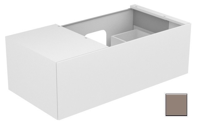 Keuco тумба подвесная под раковину справа с одним выдвижным фронтом, с внутренней светодиодной подсветкой, edition 11, трюфель арт. 31154 370100