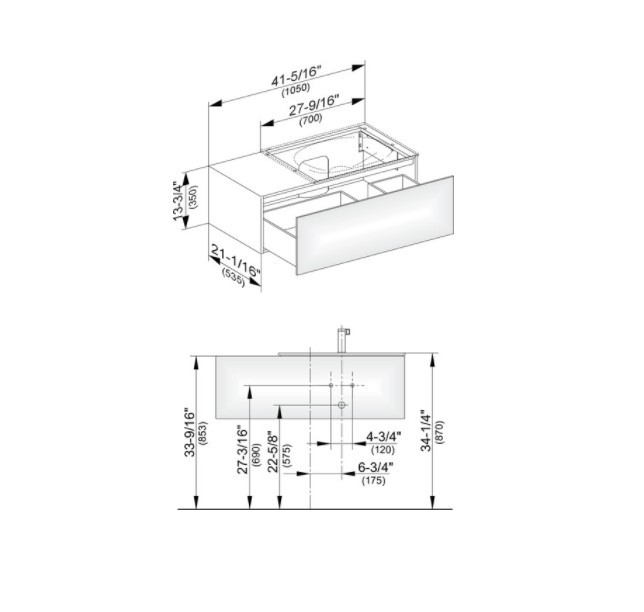 Keuco тумба подвесная под раковину справа с одним выдвижным фронтом, с внутренней светодиодной подсветкой, edition 11, трюфель арт. 31154 370100