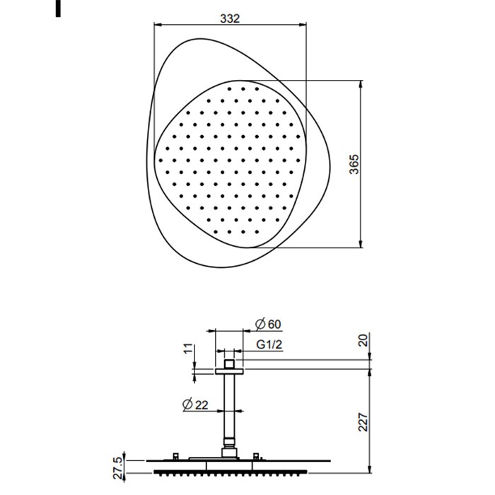 Fima Carlo Frattini верхний душ cloud, в комплекте с потолочным держателем 150 мм., верхняя пластина хром wellness, хром арт. f2653ccr