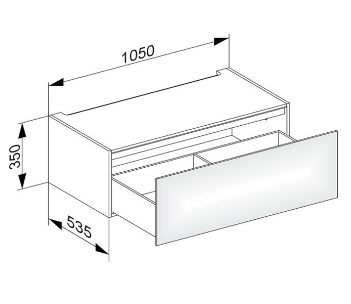 Keuco модуль нижнего шкафа для встройки снизу, с одним выдвижным ящиком, edition 11, кашемир арт. 31312 180000