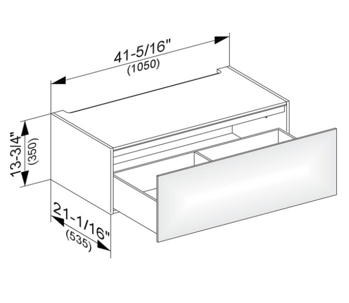 Keuco модуль нижнего шкафа для встройки снизу, с одним выдвижным ящиком, edition 11, кашемир арт. 31312 180000