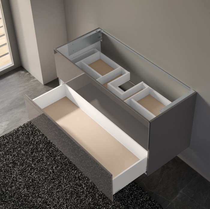 Keuco тумба подвесная под раковину 490 мм х 1200 мм, c 2 выдвижными ящиками, трюфель/трюфель, plan, трюфель арт. 32983 140000