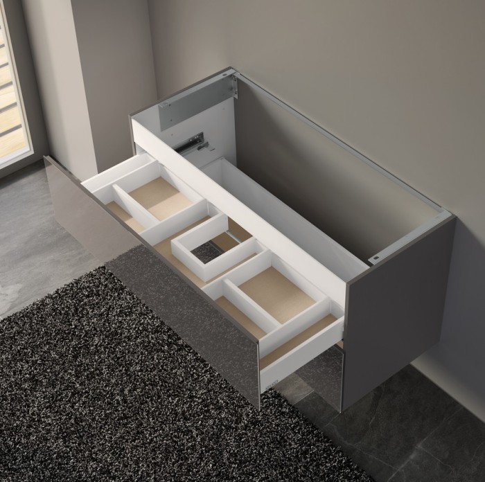 Keuco тумба подвесная под раковину 490 мм х 1200 мм, c 2 выдвижными ящиками, трюфель/трюфель, plan, трюфель арт. 32983 140000