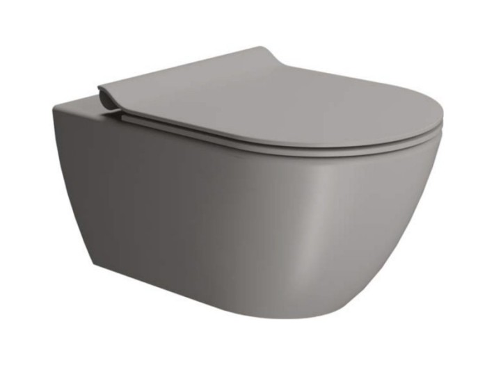 GSI Подвесной унитаз 36х55 см, swirlflush, tortora matt, dualglaze, без крепежа в комплекте, безободковый, без сиденья, Color-elements - 881505