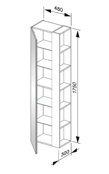 Keuco высокий шкаф-пенал, plan, антрацит арт. 32932 110001
