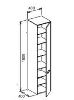 Keuco высокий шкаф-пенал, royal 60, антрацит матовый арт. 32130 440002