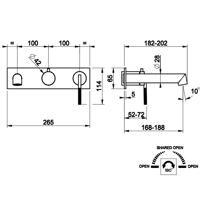 Gessi Встраиваемый однорычажный смеситель на 2 выхода с перекл. и изливом, Ingranaggio, 63541#031 цвет: хром