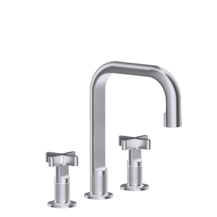 Gessi Смеситель для раковины на 3 отверстия без донного клапана, излив 160мм, h=240мм, Inciso, 58114#149 цвет: finox