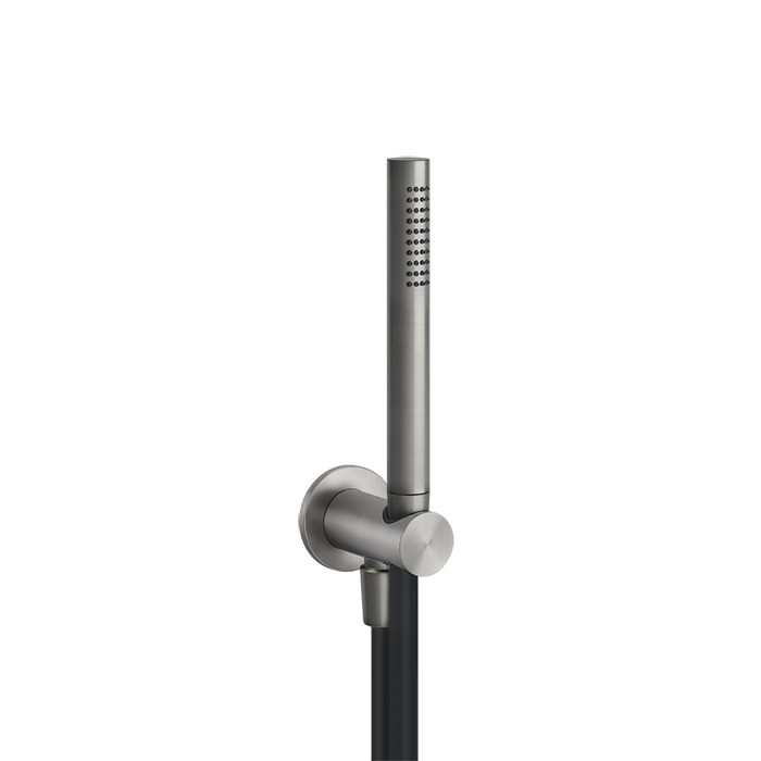 Gessi Душевой комплект, состоящий из вывода воды на1/2", держателя, шланга 1,50 м и душевой лейки сзащитой от известкового налёта, Shower316, 54023#239 цвет: шлифованная сталь